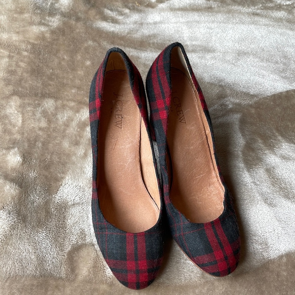 J Crew Plaid Heels